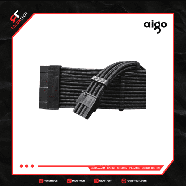 AIGO SLEV.30 Premium Pre-Braided Modding Cables - Black