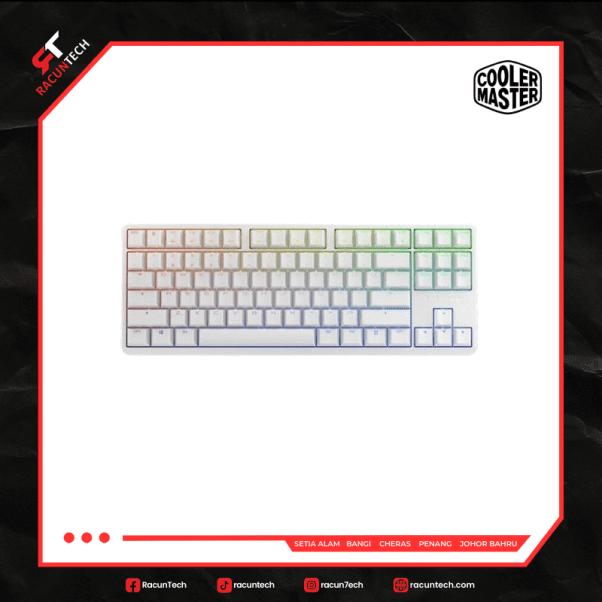 CHERRY G80-3000 S TKL RGB Mechanical (MX Silent Red) Keyboard - White